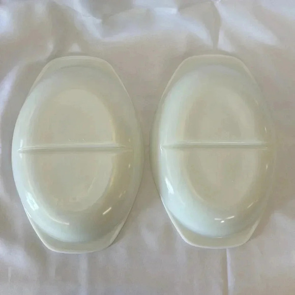 Vintage Pyrex White Milk Glass Divided Serving Casserole Dishes 1.5 Quart #1063 - Picture 5 of 6